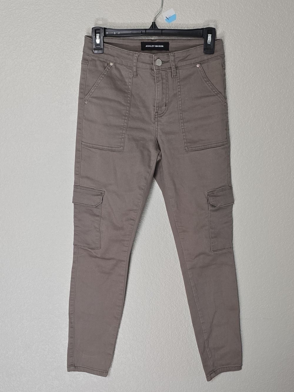 Ashley Mason Taupe Cargo Pants with Utility Pockets